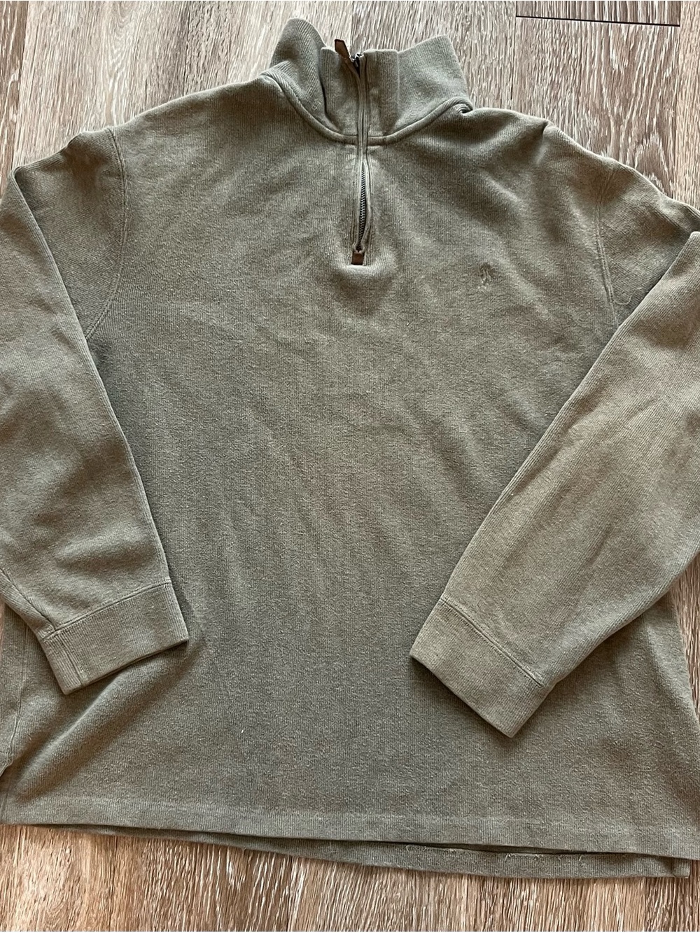 vintage polo ralph lauren olive green quarter zip sweater size XL